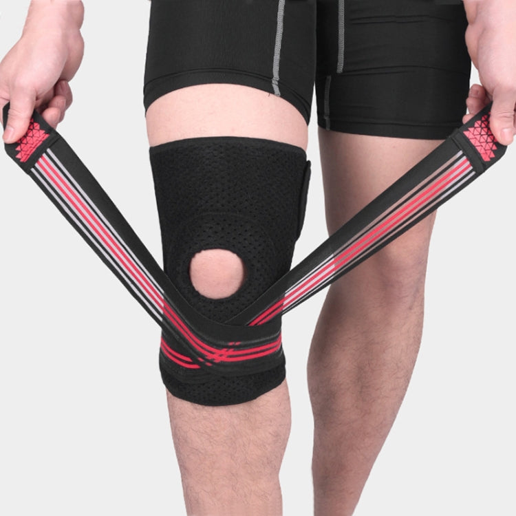 Sports Spring Supported Knee Brace Compression Protection Patella Riding Protective Gear, One Size, Patella Riding Protective Gear(Black / Gray), Patella Riding Protective Gear(Black / Orange), Patella Riding Protective Gear(Black / Red)               ...