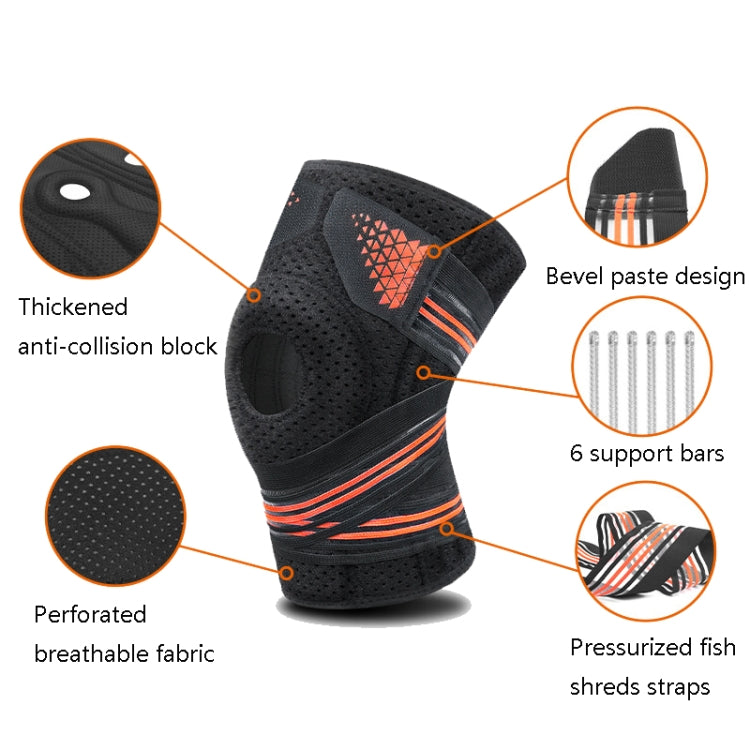 Sports Spring Supported Knee Brace Compression Protection Patella Riding Protective Gear, One Size, Patella Riding Protective Gear(Black / Gray), Patella Riding Protective Gear(Black / Orange), Patella Riding Protective Gear(Black / Red)               ...