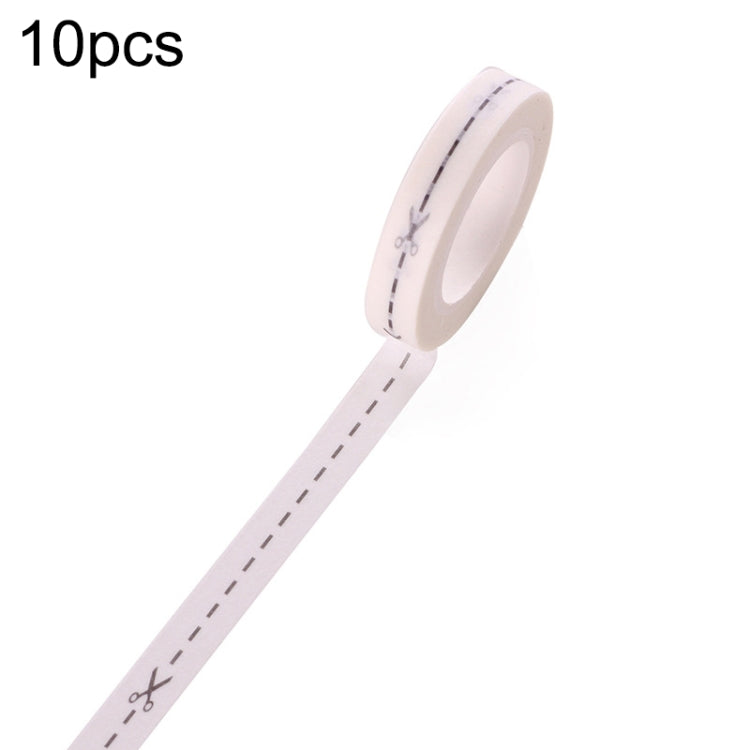 10pcs Paper Tape Hand Ledger Decoration Sticker, 8mmx10m, Red Love SM-11, Black Scissors SM-12, Colorful Clip SM-13, Colorful Fish SM-14, Weather SM-15, Clip Needle SM-16, Love English SM-18, Fresh Strawberry SM-19, Snowflake SM-20, Pencil SM-21       ...