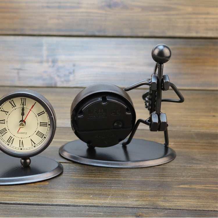 Iron Stainless Steel Small Table Clock Retro Personality Clock Birthday Gift, C61 Violin Clock, C62 Cello Clock, C63 Flute Clock, C64 Accordion Clock, C66 Trombone Clock, C67 French Horn Clock, C68 Guitar Clock, C69 Saxophone Clock, C70 Bes Clock