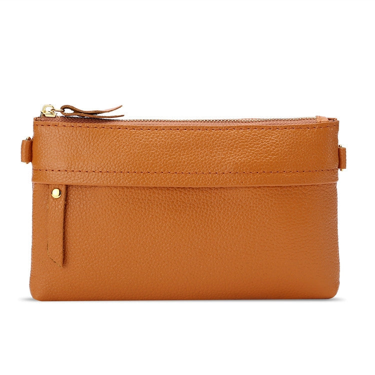 Ladies One-Shoulder Diagonal Mobile Phone Coin Purse, Ink, Lake Blue, Khaki, Jujube Red, Orange, Brown, Red, Navy Blue, Black