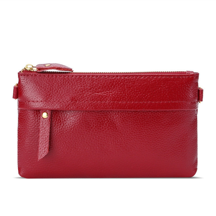 Ladies One-Shoulder Diagonal Mobile Phone Coin Purse, Ink, Lake Blue, Khaki, Jujube Red, Orange, Brown, Red, Navy Blue, Black