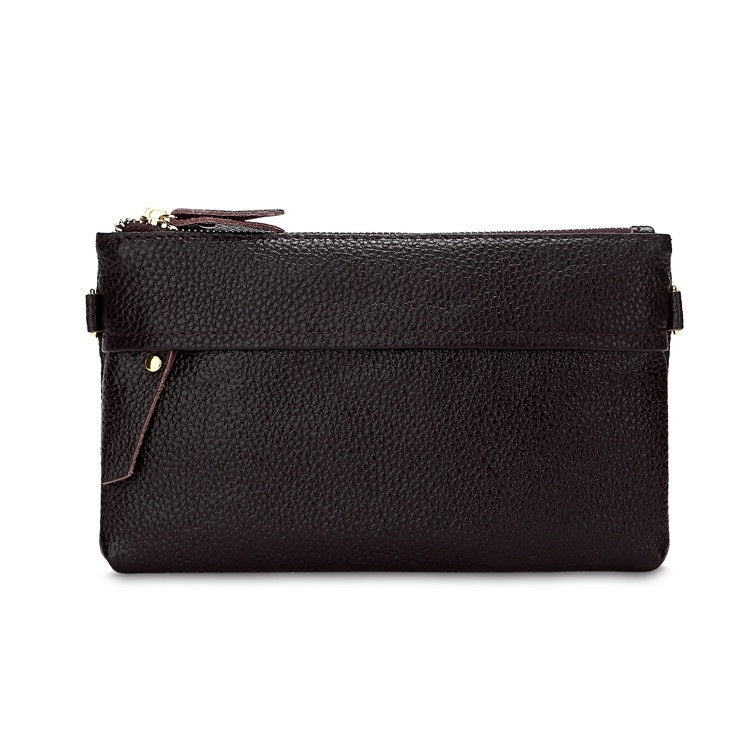 Ladies One-Shoulder Diagonal Mobile Phone Coin Purse, Ink, Lake Blue, Khaki, Jujube Red, Orange, Brown, Red, Navy Blue, Black