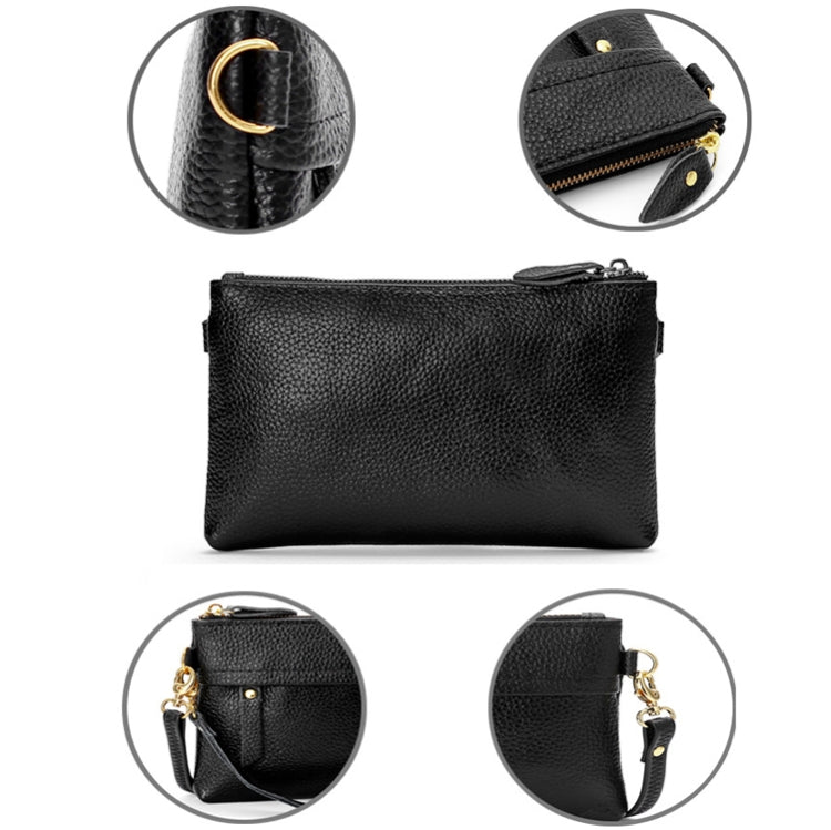 Ladies One-Shoulder Diagonal Mobile Phone Coin Purse, Ink, Lake Blue, Khaki, Jujube Red, Orange, Brown, Red, Navy Blue, Black