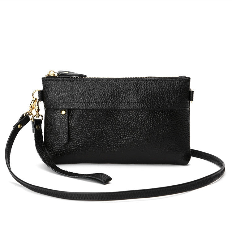 Ladies One-Shoulder Diagonal Mobile Phone Coin Purse, Ink, Lake Blue, Khaki, Jujube Red, Orange, Brown, Red, Navy Blue, Black