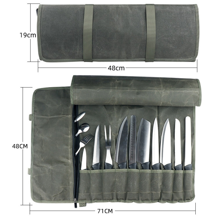 Oil Wax Canvas Roll Chef Knife Storage Bag, Knife Storage Bag