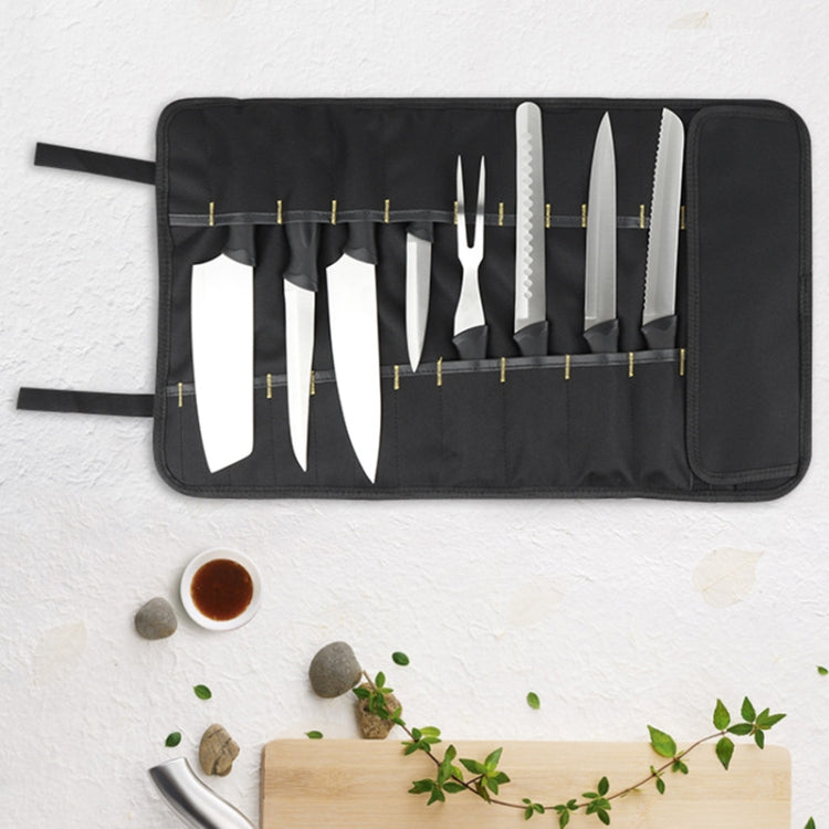 Chef Knife Storage Bag Portable Reel Knife Bag, Black, Blue