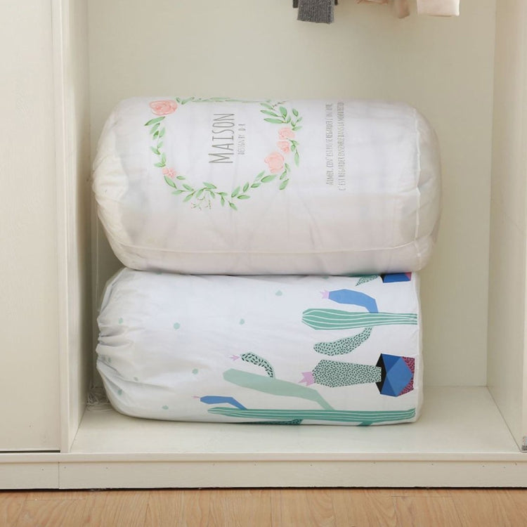 Large-capacity Household Waterproof Moisture-proof Quilt Storage Bag Packing Bag, Striped Deer, Cute Beer, Cactus, Garlands