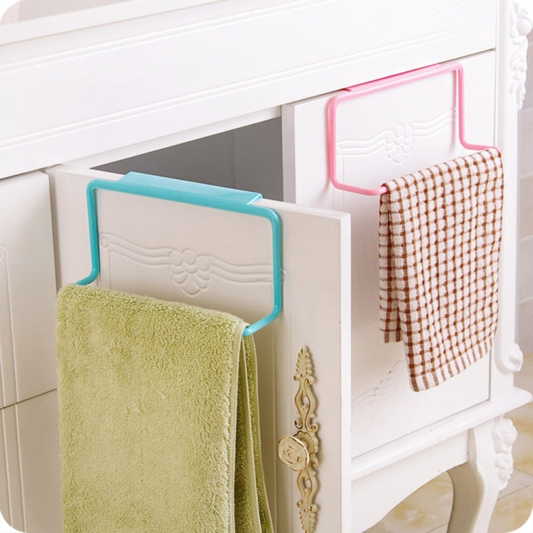 Kitchen Towel Rack Hanging Holder Cupboard Cabinet Door Back Hanger Towel Sponge Holder Storage Rack for Bathroom, White, Blue, Green, Pink