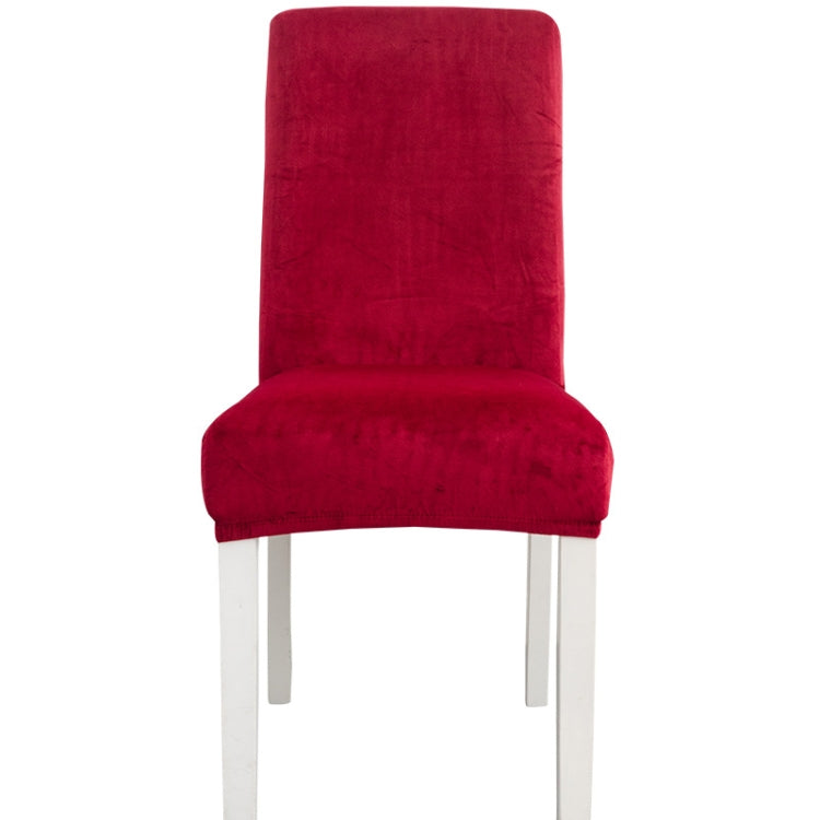 Simple Soft High Elastic Thickening Velvet Semi-Interior Chair Cover Hotel Chair Cover, Coffee Gray, Yellow Green, Wine Red, Navy, Black, Dark Green, White, Peacock Blue, Light Gray, Carbon Gray, Camel, Royal Blue, Beige, Grape Purple, Red, Orange     ...
