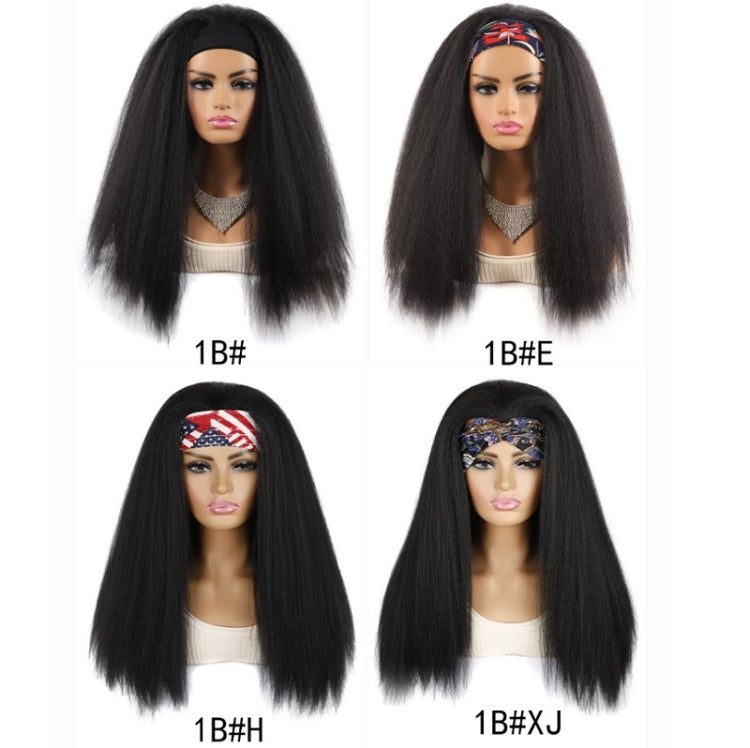 Turban Headband Corn Beard Long Hair Wig Headgear, True Color 1B #, Flowers 1B # E, 4 # XC, 4 # XG, 18C # O, 18C # H, 18C # E, 18C # F, 18C # G