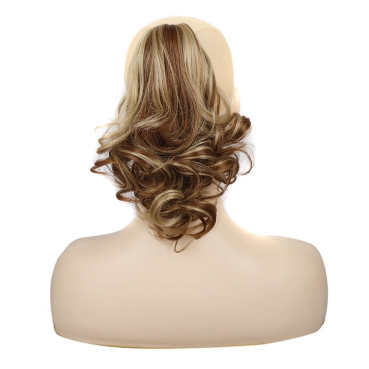 Women Curly Hair Short Ponytail Wig With Shark Clip, 4AH27A #, 12H24 #, 16H613 #, 22H24 #, 22M613 #, 86M613 #