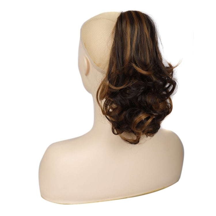 Women Curly Hair Short Ponytail Wig With Shark Clip, 4AH27A #, 12H24 #, 16H613 #, 22H24 #, 22M613 #, 86M613 #