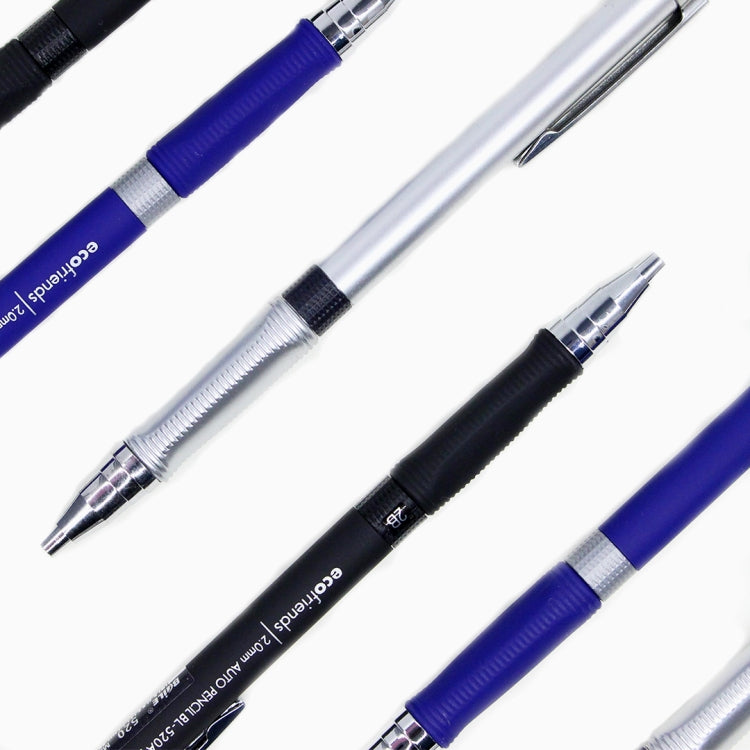 Baile 2.0mm Exam Push-out Drawing Drawing Writing Activity Automatic 2B Pencil, Blue, Black, Silver