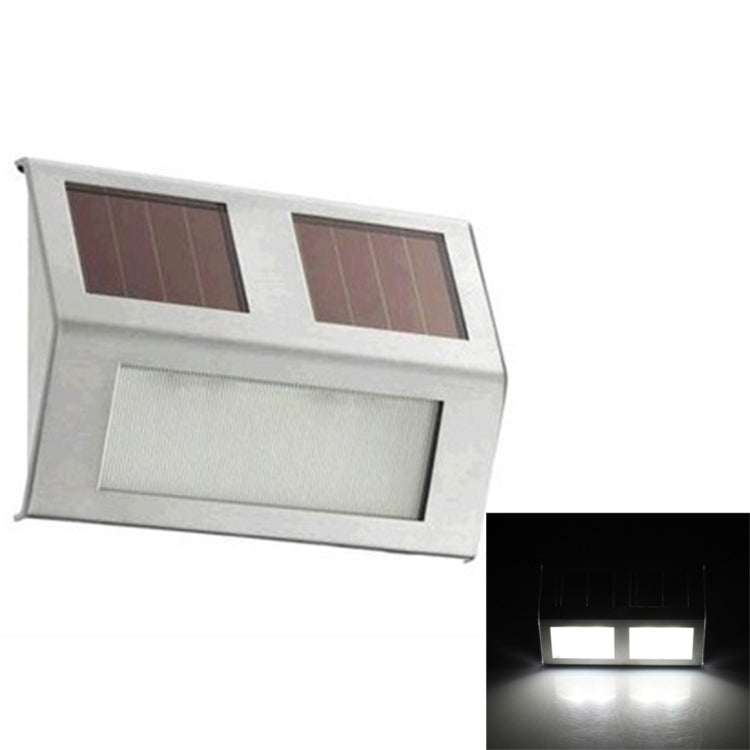 2 LEDs Solar Powered Light Sensor Control IP44 Waterproof LED Wall Lamp Outdoor Patio Yard Pathway Garden Stairs Step Night Security Lighting, White Light, Warm Light