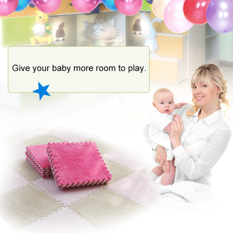 2 PCS Living Room Bedroom Children Kids Soft Carpet Magic Patchwork Jigsaw Splice Heads Climbing Baby Mat 30x30cm, Rose Red, Camel, Purple, Coffee, Blue, Pink, Green, White, Grey