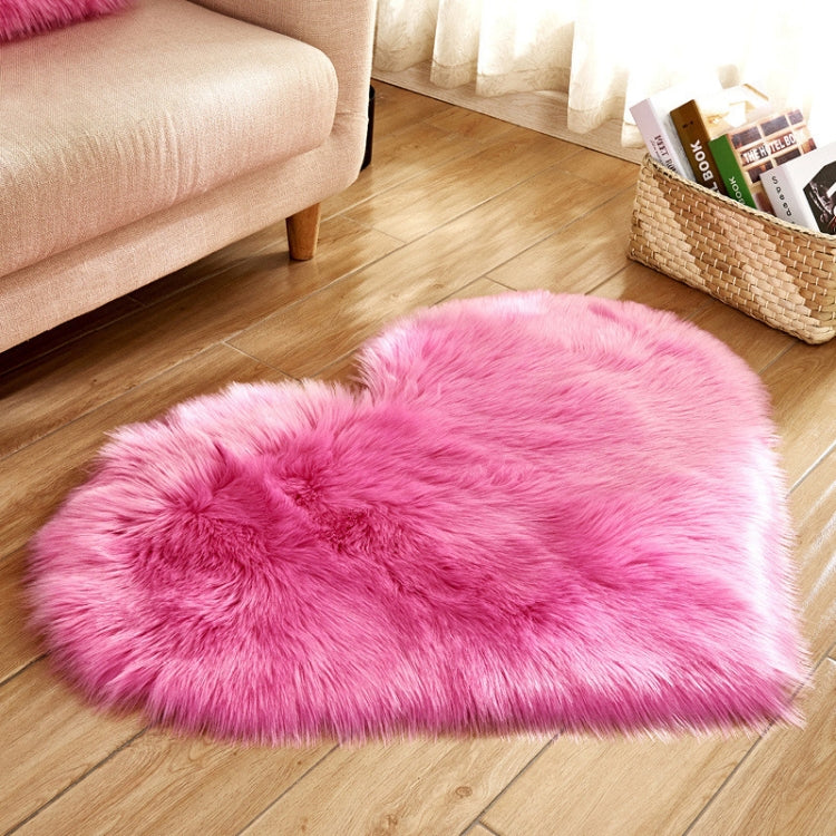 Love Heart Rugs Artificial Wool Sheepskin Hairy Carpet Faux Floor Mat Fur Plain Fluffy Soft Area Rug Tapetes, 30*40cm, 40*50cm, 50*60cm, 70*90cm