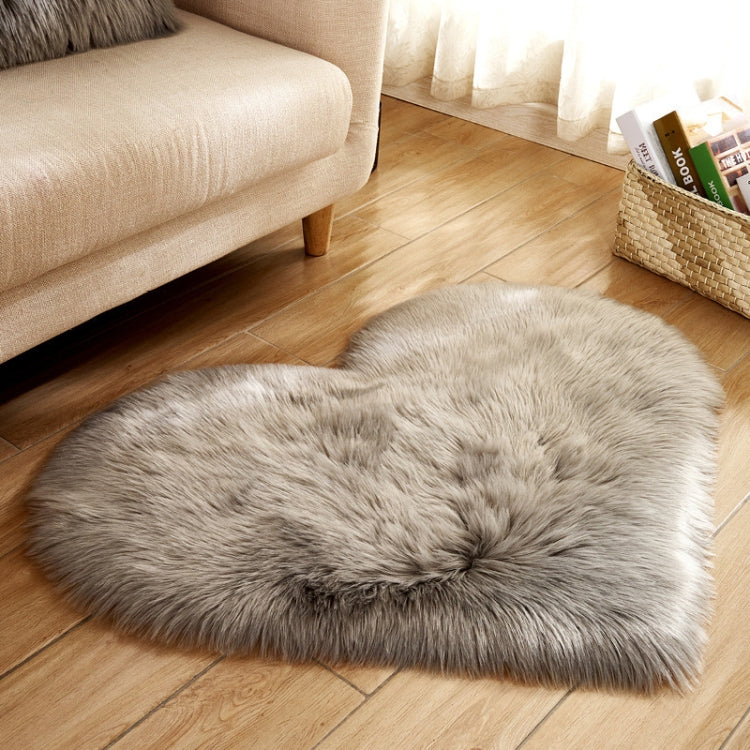 Love Heart Rugs Artificial Wool Sheepskin Hairy Carpet Faux Floor Mat Fur Plain Fluffy Soft Area Rug Tapetes, 30*40cm, 40*50cm, 50*60cm, 70*90cm