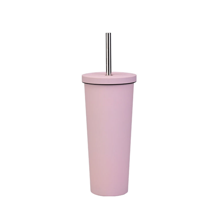 700ml Large Capacity Double Stainless Steel Straw Cup Vacuum Outdoor 304 Insulation Cup Car Water Cup, Khaki, Cinnabar Orange, Lilac Purple, Pink, Glazed Green, Moss Green, Dark Gray, Indigo, Ink Black, Gray Green, Light Pink, Green White, Lake Blue