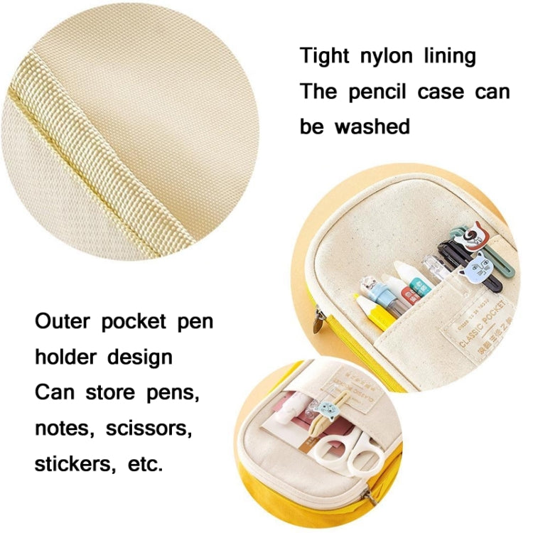 Angoo Cotton And Linen Large Capacity Pencil Stationery Bag, 602 Turmeric / Beige, 589 Shallow Khaki / Beige, 480 Ink Printing, 572 Navy / Beige, 890 Pink, 876 Dark Pink, 883 Gray