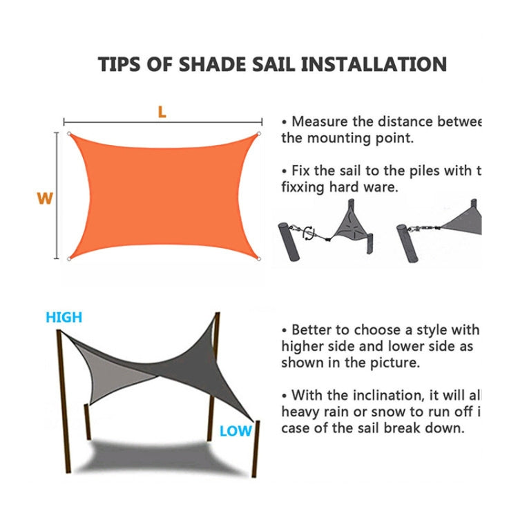Outdoor Garden Sunshade Sail Waterproof Anti-UV Canopy, Size: 2.5m x 2.5m, 2.5m x 2.5m