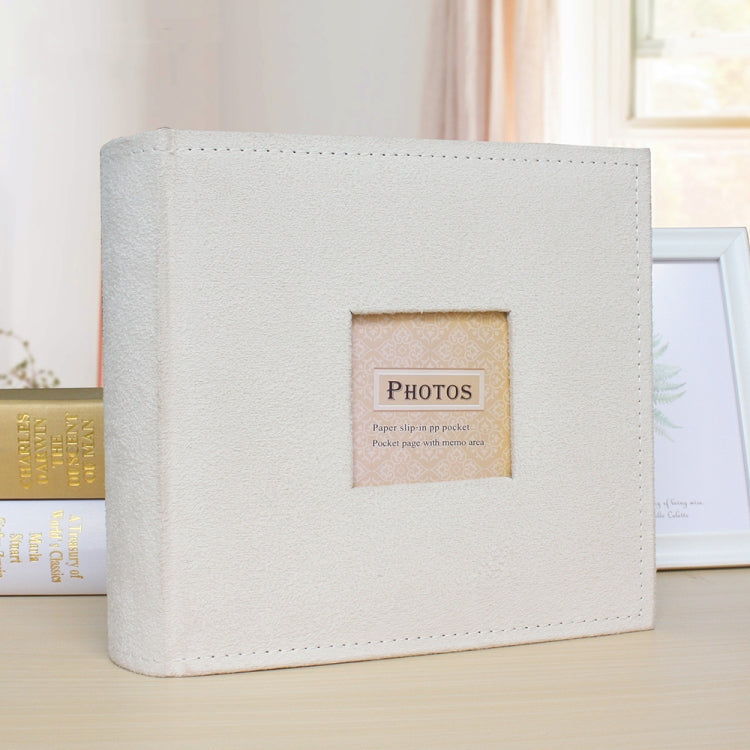 6 Inch 200 Sheets Flannel Retro Photo Album Interstitial Photo Storage Book, Red, Green, White, Orange