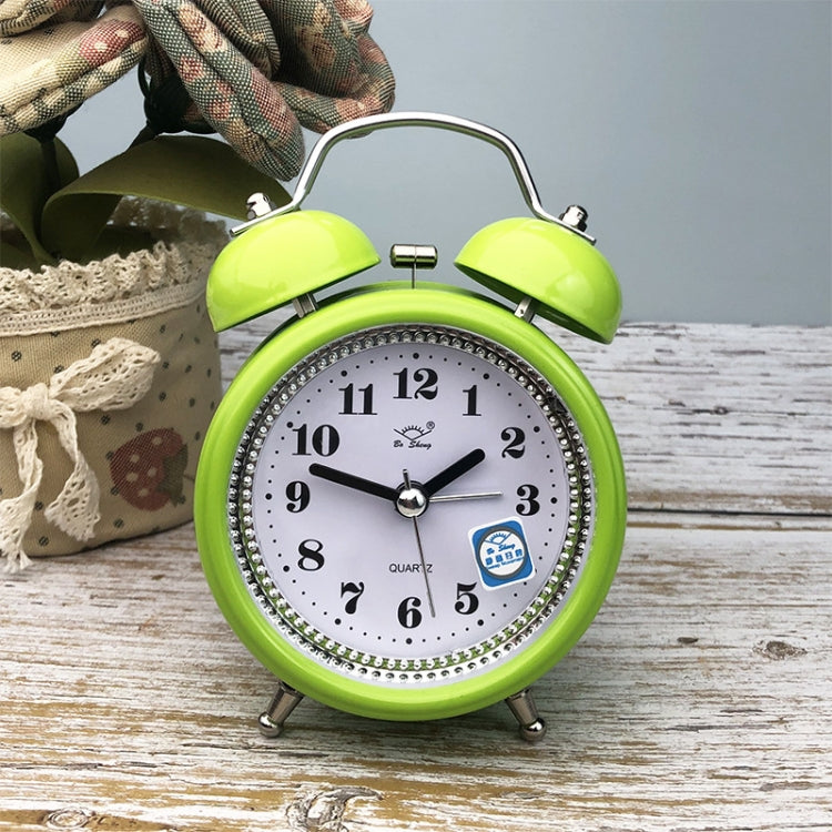 3 Inch Metal Bell Alarm Clock With Night Light Student Bedside Fashion Clock, Red, Green, Blue, Pink, Orange