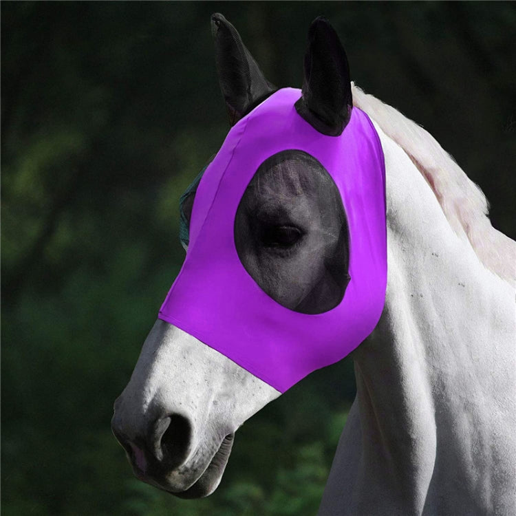 MMZ-001 Breathable Horse Mask Mosquito Insect And Fly Mask Equestrian Supplies, Horse Mask (Purple), Horse Mask (Rose Red), Horse Mask (Grey), Horse Mask (Black)