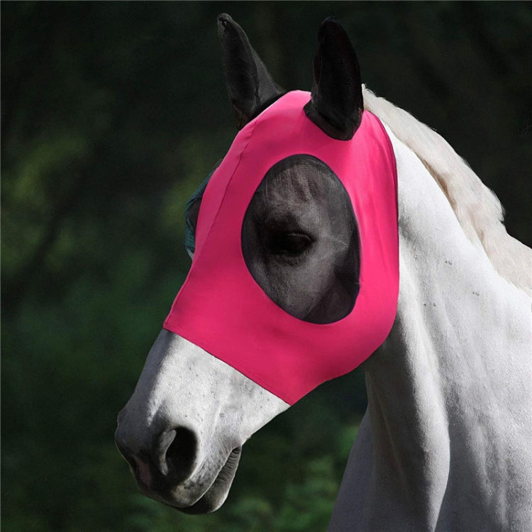 MMZ-001 Breathable Horse Mask Mosquito Insect And Fly Mask Equestrian Supplies, Horse Mask (Purple), Horse Mask (Rose Red), Horse Mask (Grey), Horse Mask (Black)