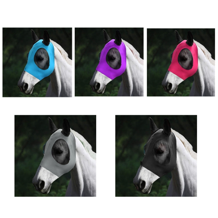 MMZ-001 Breathable Horse Mask Mosquito Insect And Fly Mask Equestrian Supplies, Horse Mask (Purple), Horse Mask (Rose Red), Horse Mask (Grey), Horse Mask (Black)