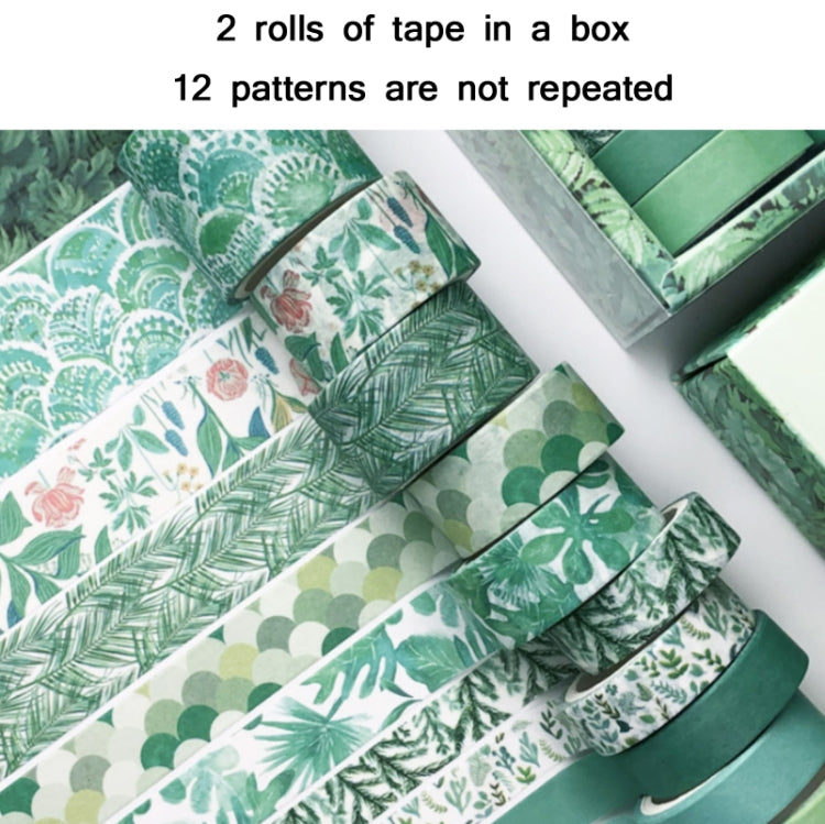 Antique And Paper Tape Hand Account DIY Decoration Material, Green Mint, Blue Trajectory, Geometric Patterns, Van Gogh Impression, Ancient Style, Sakura Party, Flower Fragments