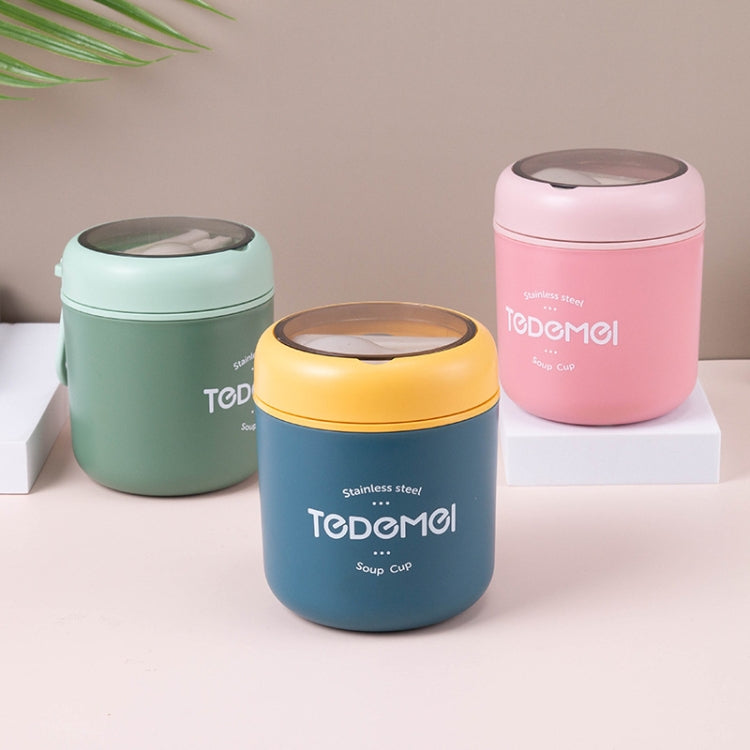 Portable Thermal Insulation Sealed Soup Cup With Lid Breakfast Lunch Box For Office Workers, Pink, Blue, Green