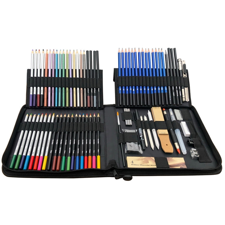 KALOLR YW-PC083  83 in 1 Portable Sketch Tool Water-Soluble Color Lead Metal Color Lead Combination Sketch Drawing Set, YW-PC083