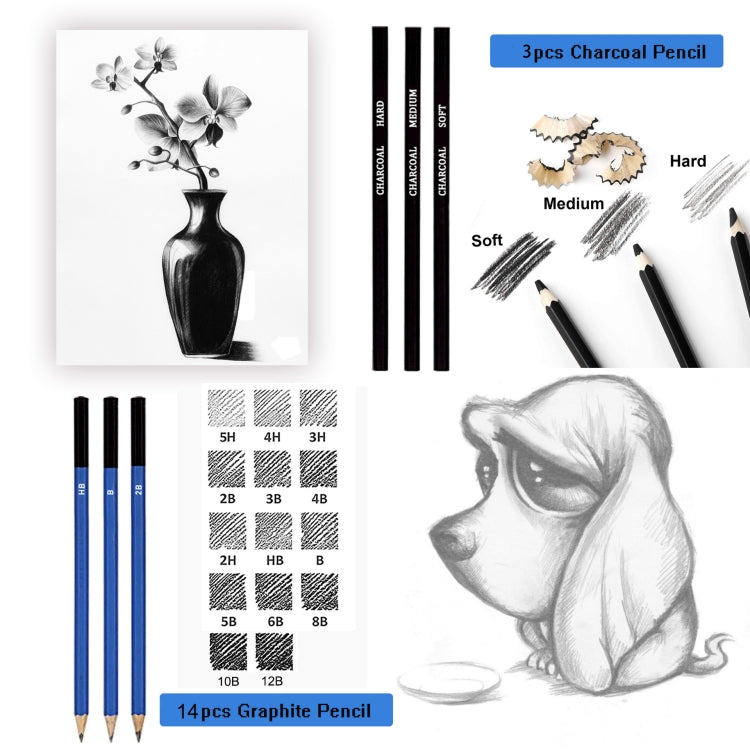 KALOLR YW-PC083  83 in 1 Portable Sketch Tool Water-Soluble Color Lead Metal Color Lead Combination Sketch Drawing Set, YW-PC083