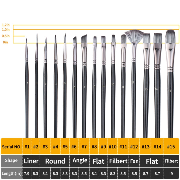 17 in 1 Acrylic Paint Brush Multi-Purpose Nylon Wool Watercolor Paint Brush Art Painting Material Qith Canvas Painting Bag, 17 in 1