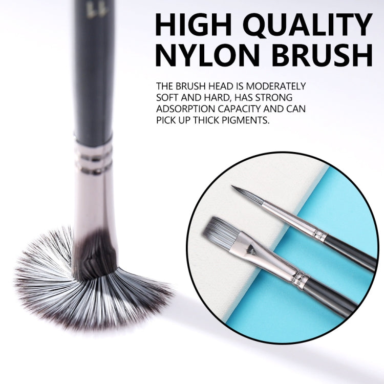17 in 1 Acrylic Paint Brush Multi-Purpose Nylon Wool Watercolor Paint Brush Art Painting Material Qith Canvas Painting Bag, 17 in 1