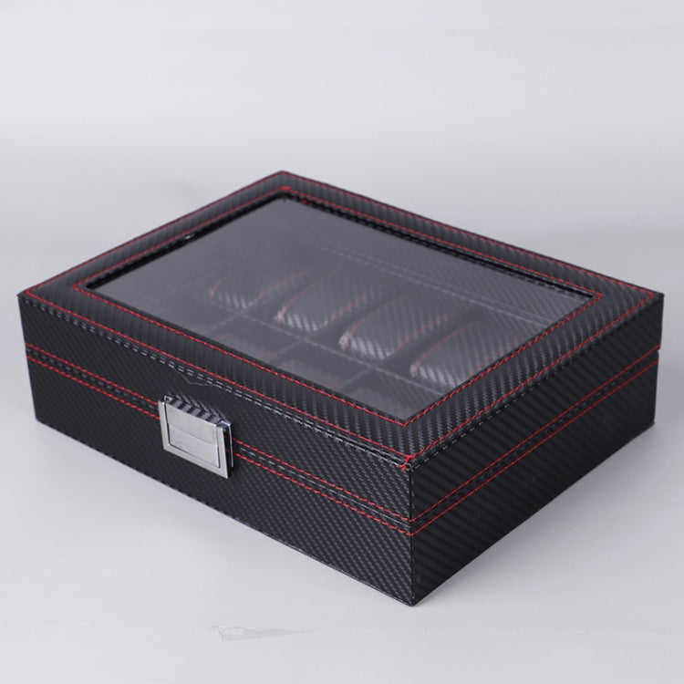 Carbon Fiber PU Leather Watch Box Jewelry Storage Box Packaging Box, Style:, 6 Watch Positions, 10 Watch Positions, 12 Watch Positions, 05 Watch Positions, 6 + 3 Red Black, Double-layer