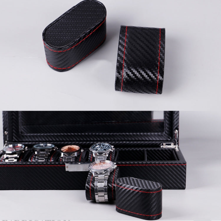 Carbon Fiber PU Leather Watch Box Jewelry Storage Box Packaging Box, Style:, 6 Watch Positions, 10 Watch Positions, 12 Watch Positions, 05 Watch Positions, 6 + 3 Red Black, Double-layer