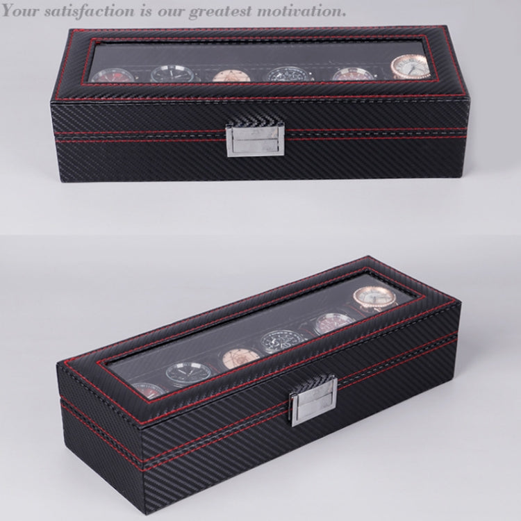 Carbon Fiber PU Leather Watch Box Jewelry Storage Box Packaging Box, Style:, 6 Watch Positions, 10 Watch Positions, 12 Watch Positions, 05 Watch Positions, 6 + 3 Red Black, Double-layer