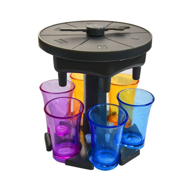 6 Cups Wine Dispenser Automatic Diversion Wine Pourer With Game Turntable, Style:, Round Blue with Transparent Cup, Round Blue with Color Cup, Round Gray with Transparent Cup, Round Gray with Color Cup, Round Brown with Transparent Cup                 ...