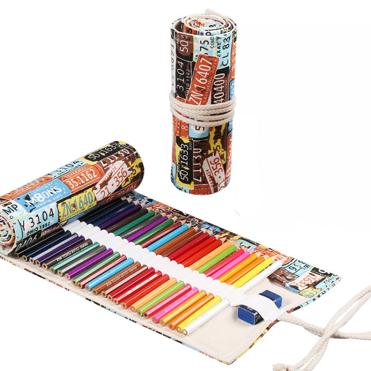 Handmade Canvas Pen Curtain Large-Capacity Pencil Case For Boys And Girls Color Pencil Sketch Stationery Box, 12 Holes, 24 Holes, 2 PCS 36 Holes, 36 Holes, 48 Holes, 72 Holes