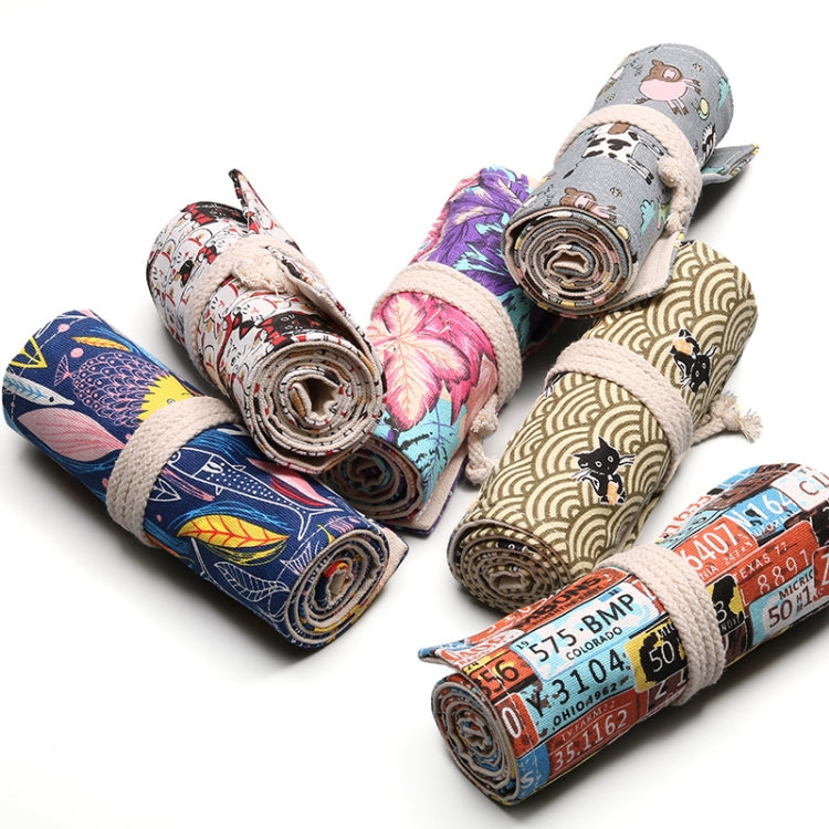 Handmade Canvas Pen Curtain Large-Capacity Pencil Case For Boys And Girls Color Pencil Sketch Stationery Box, 12 Holes, 24 Holes, 2 PCS 36 Holes, 36 Holes, 48 Holes, 72 Holes