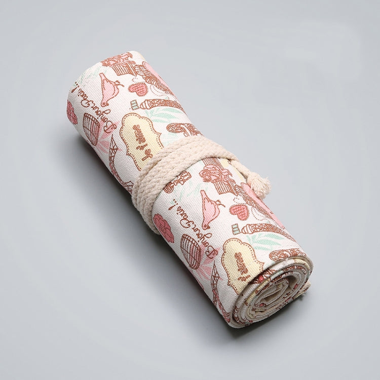 Tower Canvas Handmade Pen Curtain Roll Pen Bag  Sketch Color Pencil Bag, 12 Holes, 24 Holes, 36  Holes, 48  Holes, 72 Holes