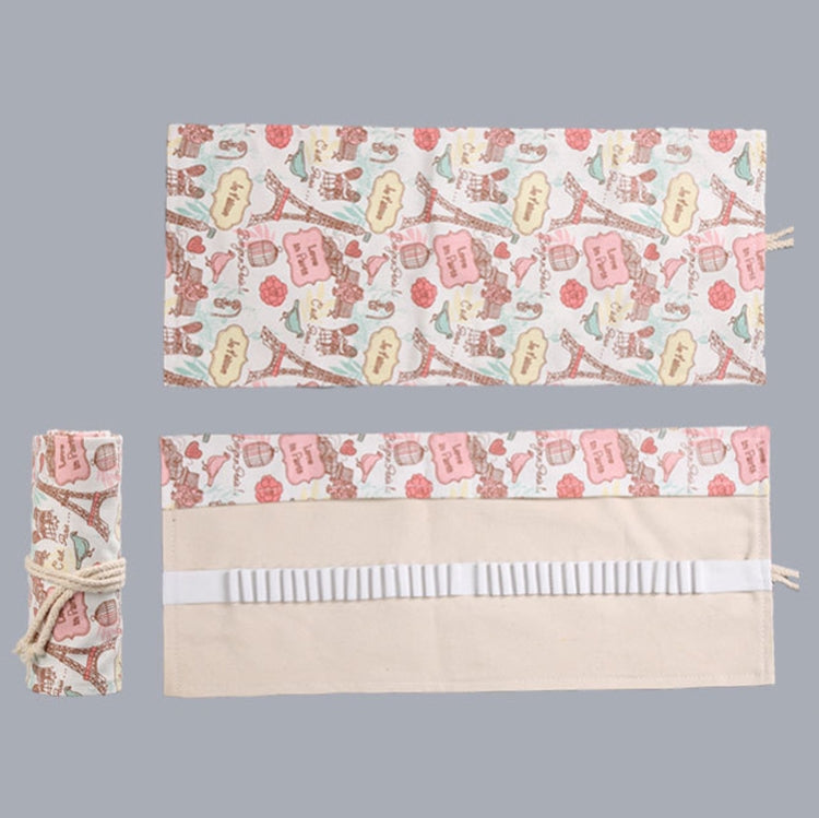 Tower Canvas Handmade Pen Curtain Roll Pen Bag  Sketch Color Pencil Bag, 12 Holes, 24 Holes, 36  Holes, 48  Holes, 72 Holes