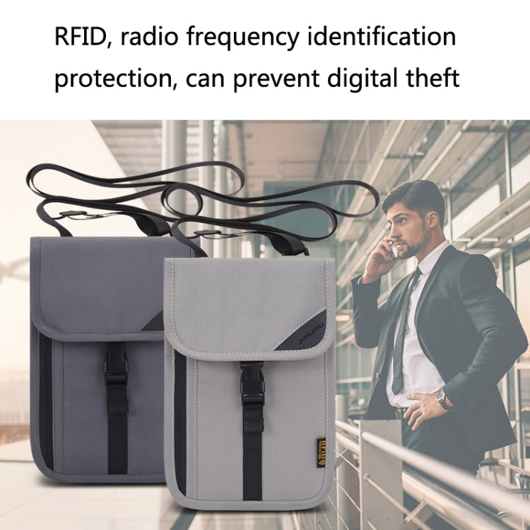 1062 Travel Passport Bag RFID Multi-Function Document Holder Hanging Neck Ticket Protective Case, 1062 Gray, 1062 Rose Red, 1062 Blue, 1062 Purple, 1062 Black, 1062 Light Grey