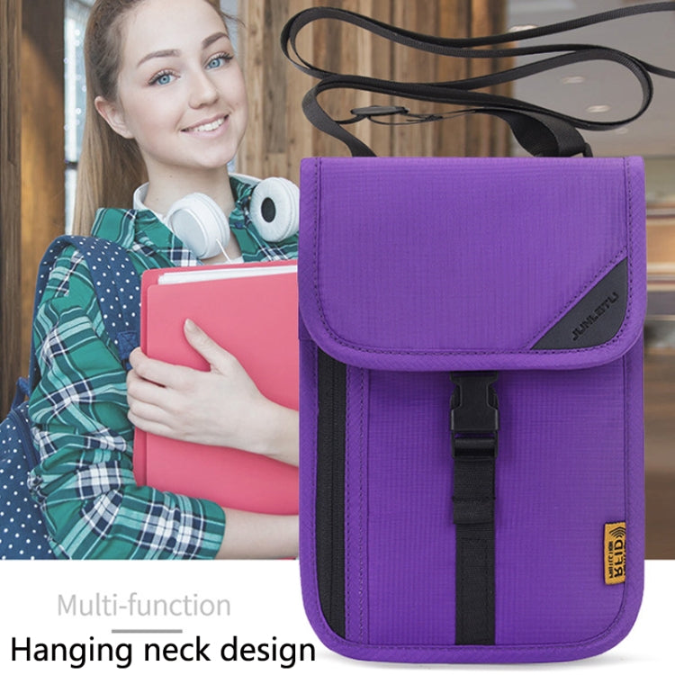 1062 Travel Passport Bag RFID Multi-Function Document Holder Hanging Neck Ticket Protective Case, 1062 Gray, 1062 Rose Red, 1062 Blue, 1062 Purple, 1062 Black, 1062 Light Grey