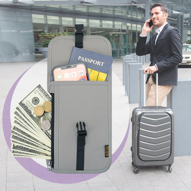 1062 Travel Passport Bag RFID Multi-Function Document Holder Hanging Neck Ticket Protective Case, 1062 Gray, 1062 Rose Red, 1062 Blue, 1062 Purple, 1062 Black, 1062 Light Grey