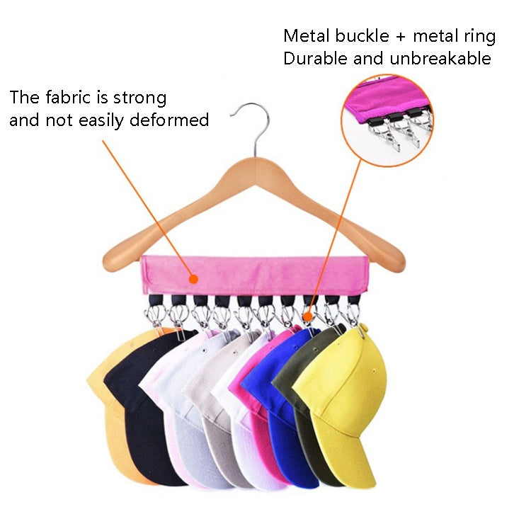 Portable Fabric Coat Hanger Hat Self-Adhesive Clip Travel Clothes Socks Foldable Hanger, Flannel