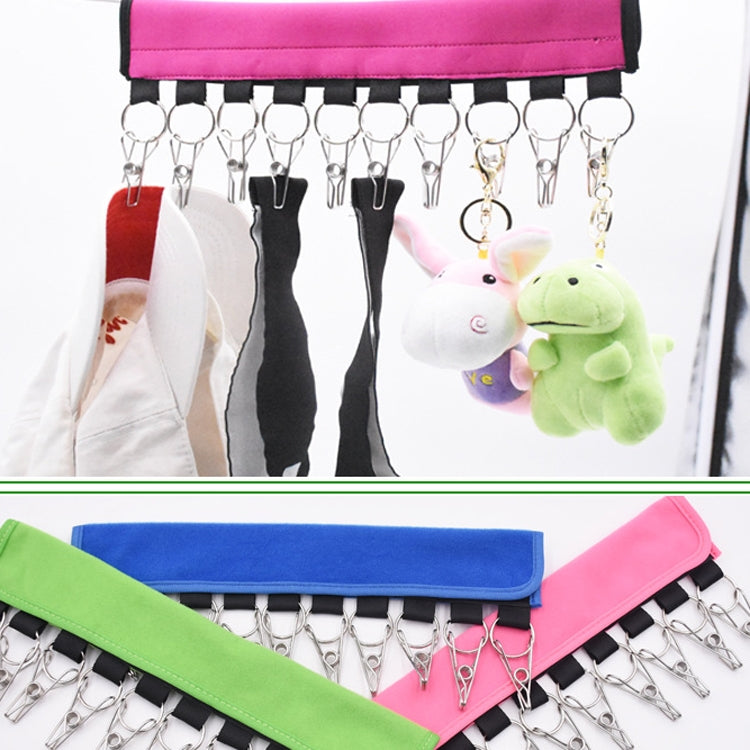 Portable Fabric Coat Hanger Hat Self-Adhesive Clip Travel Clothes Socks Foldable Hanger, Flannel