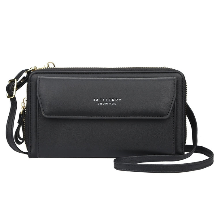 Baellerry Ladies Single Shoulder Messenger Bag Large Capacity Double Zipper Mobile Phone Bag, Red, Green, Blue, Black, Dark Pink, Light Pink